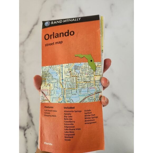 Rand McNally Orlando Florida paper map fold out winter park vacation planning - Picture 4 of 6